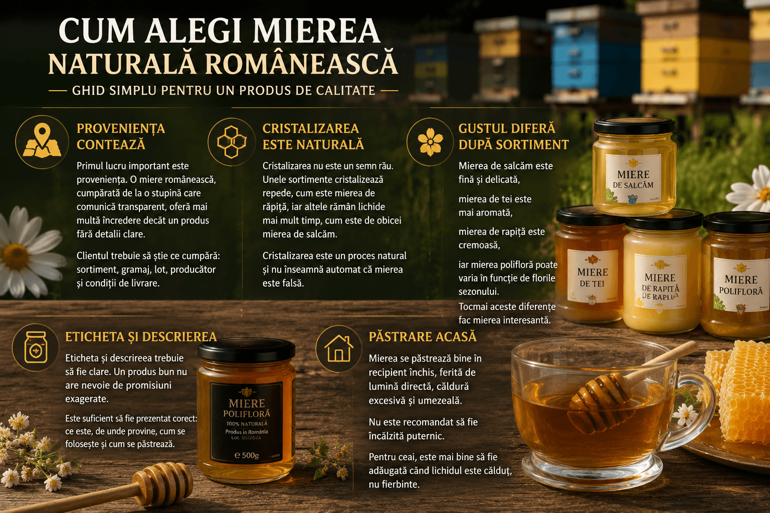 Miere de albine naturala romaneasca in borcan